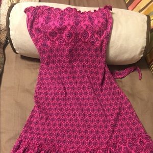 Beautiful print strapless 🌸 summer dress